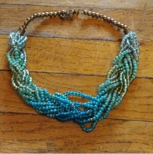 Gorgeous Statement Piece Teal beaded necklace